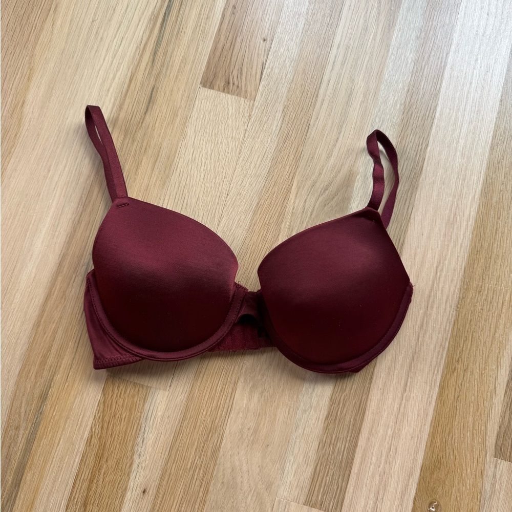 Burgundy push up Demi bra
